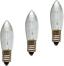 Erzgebirgslicht – Selection – 3 x Top Candle Tapered Candle 14 V 3 W E10 for 16-17 Burning Points Replacement Bulb Corrugated Candle Light Bulbs for Fairy Lights and Candle Arch (No LED!)