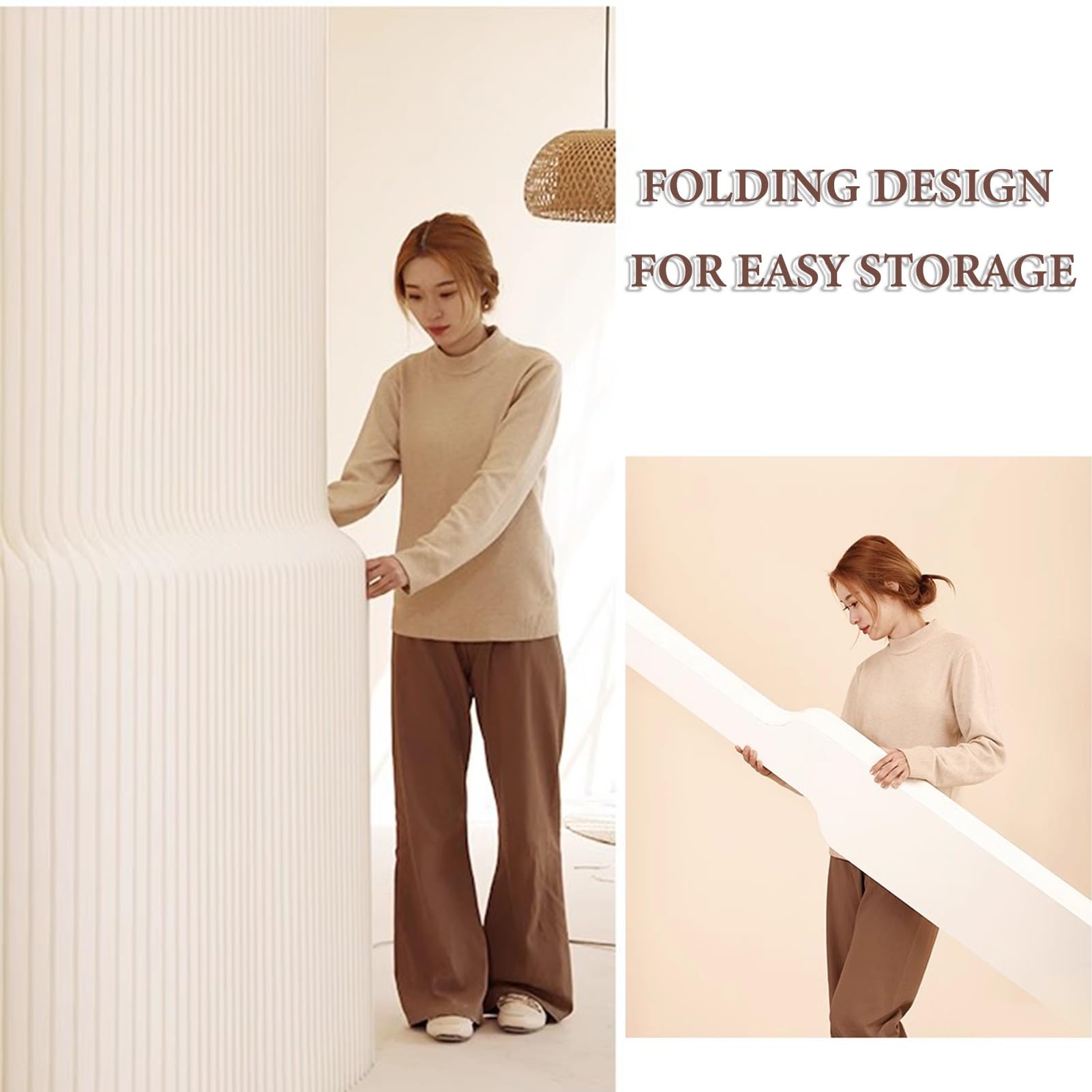 Biombo Divisor de Habitación Paper Screen Room Divider Flexible Paper Wall Partition, Foldable and Retractable Partition Wall， Suitable For Offices and Commercial Use(3x2m/9.8x6.5FT)