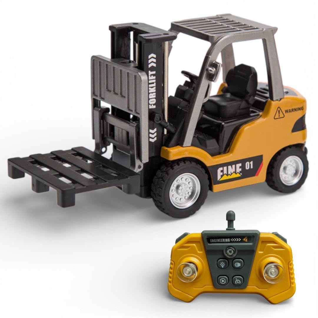 Remote Control Excavator Toy for 6-12 Yr Boys, Best Birthday Gifts for Kids 7 8 9 10 11 Year Old, Rc Construction Toys with Metal Shovel (Mini RC Forklift)-image-49