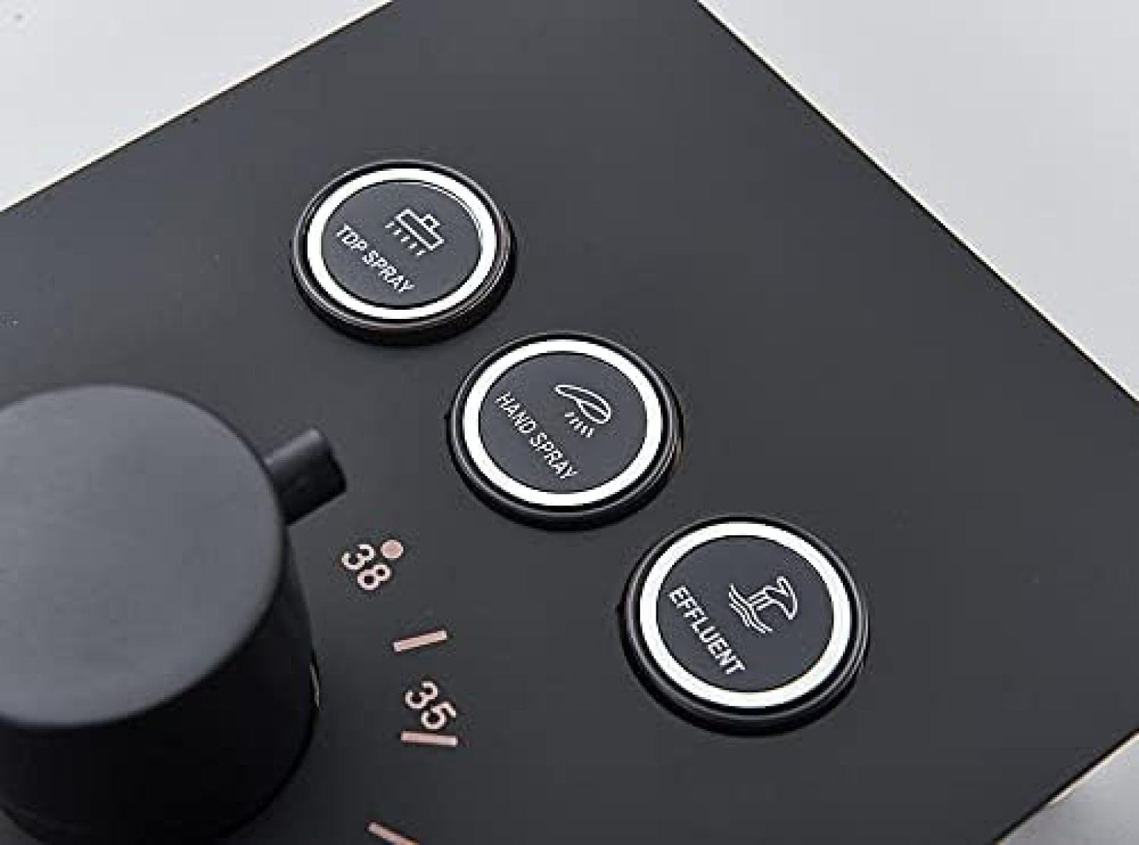 Schwarzes Thermostat-Duscharmatur-Set mit Regenduschkopf, Wand-Badewannenarmatur, 3-Wege-Armatur für 40 cm und 2-Wege-Armatur für 30 cm Deckenmontage, Luxus-Badezimmersystem