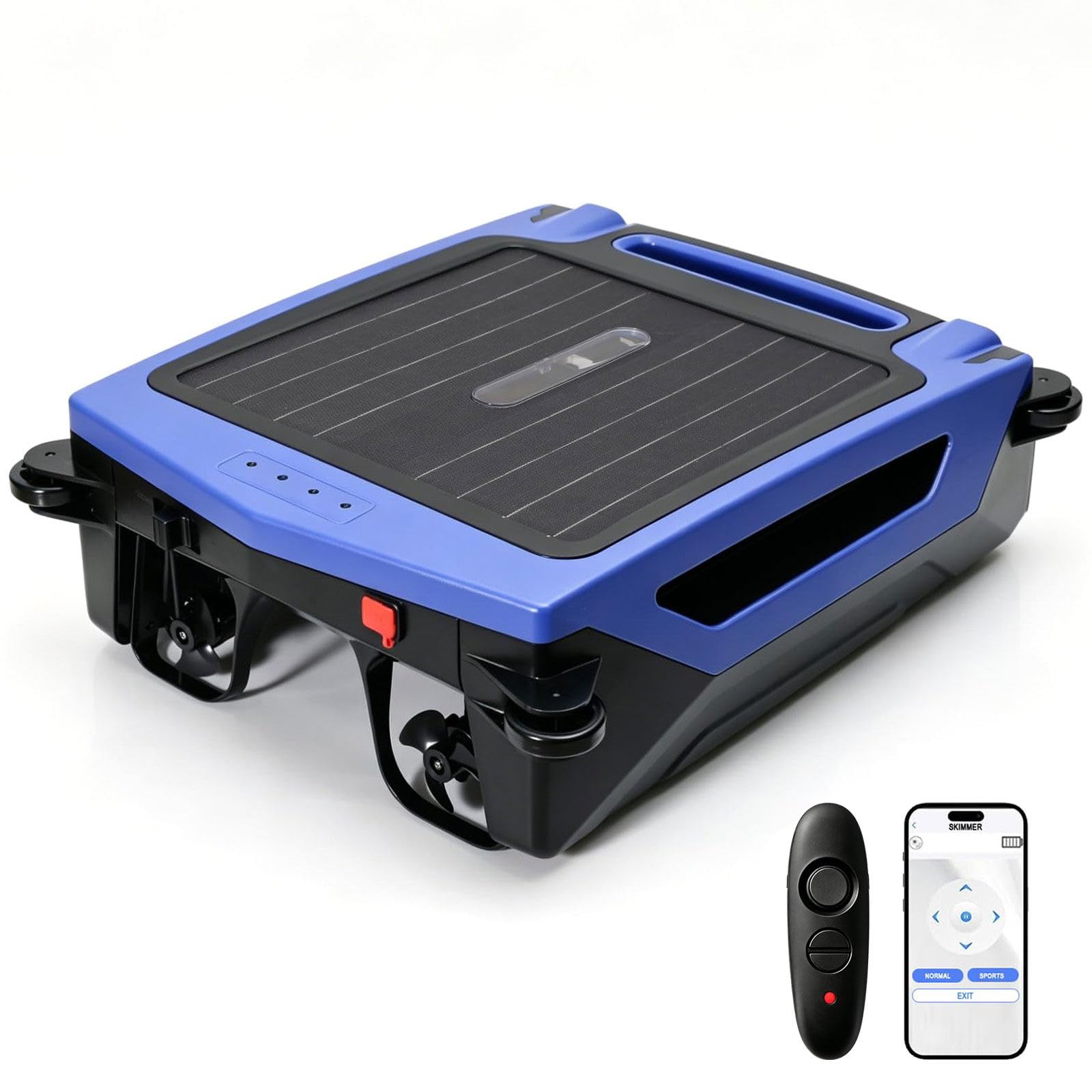 Robot Skimmer Solar para Piscina Integra un Filtro Fino de 450 μm y un Gran depósito de filtración de 4 L para retener Hojas, Polvo y Suciedad de Cualquier Tipo de Piscina