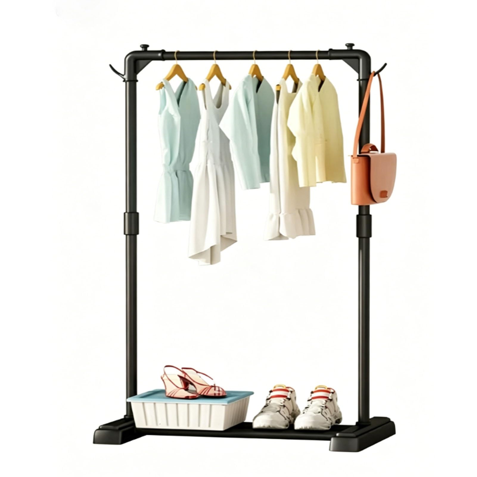 YAOHY Small Clothes Rack, Rack for Hanging Clothes, Freestanding Metal Clothing Organizer for Bedroom,Cloakroom, Entryway(43.3in/110cm)