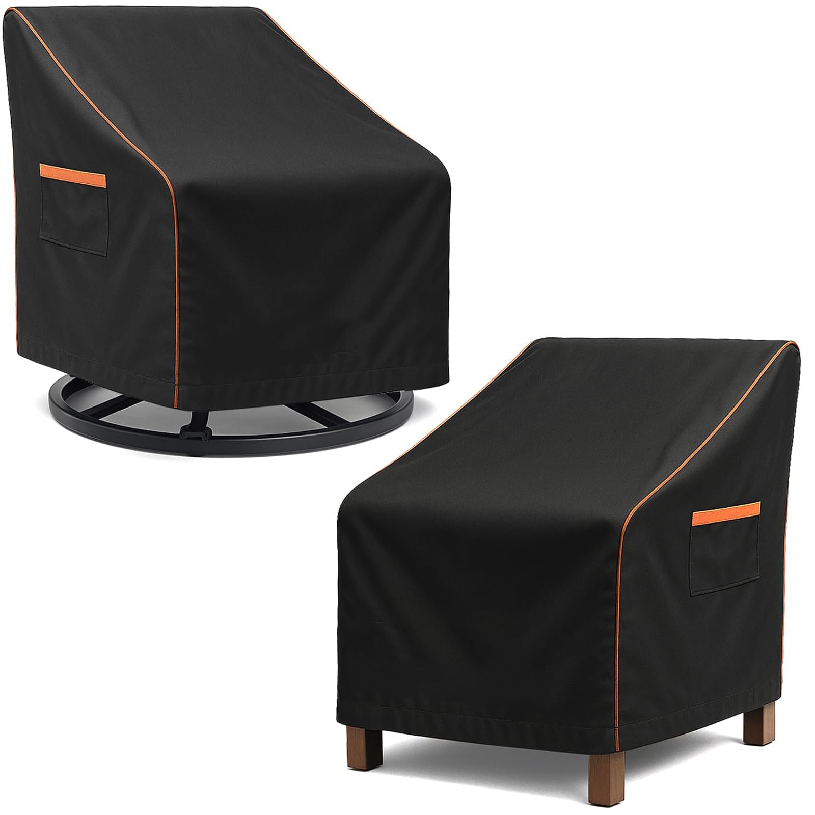 BRUXOLAY Outdoor Waterproof Patio Chair Covers, Heavy Duty Oxford Coating Weather Resistant Patio Furniture Covers 600D 33W x 35D x 36H inches 2-Pack,