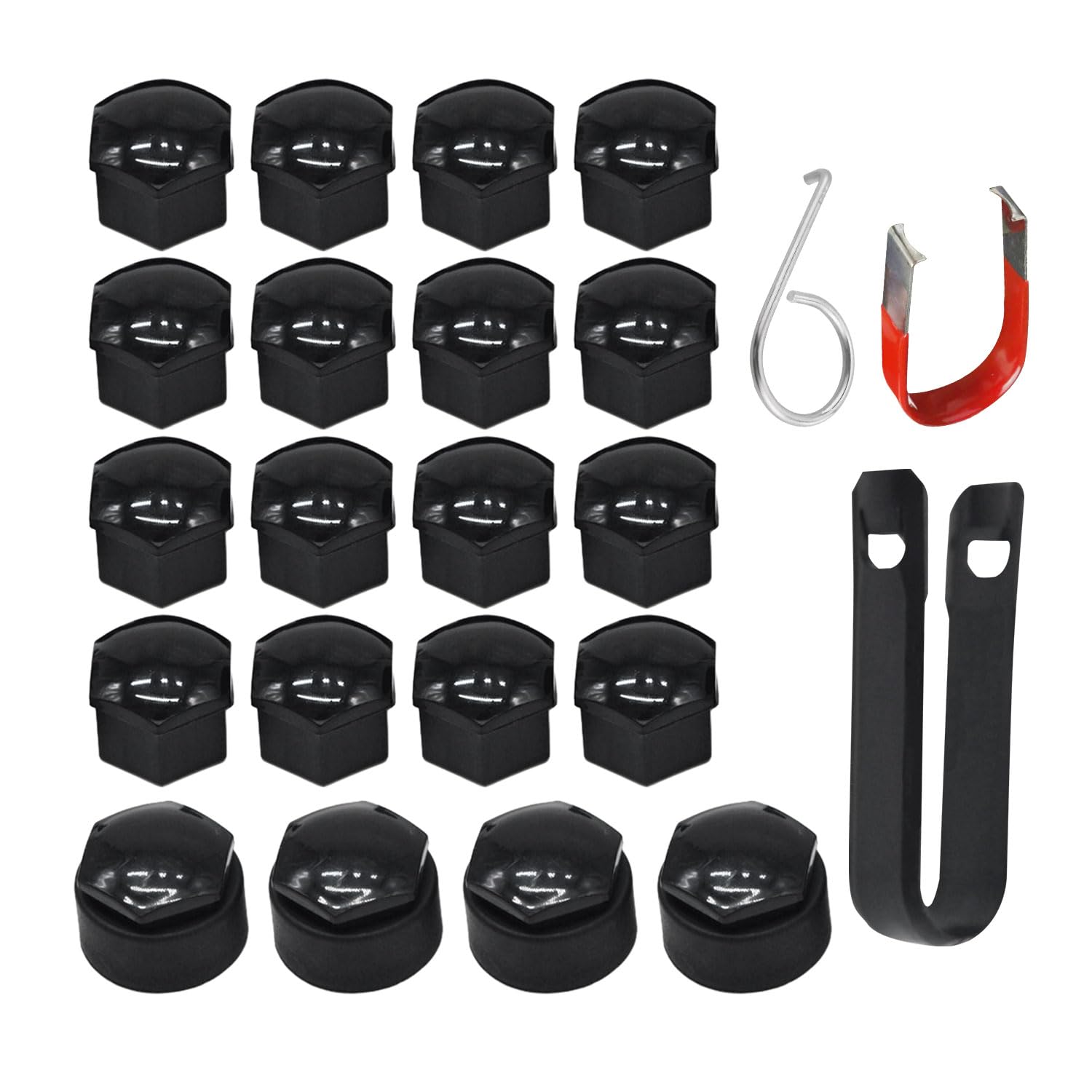 MEMOFYND 1 set di copridadi auto da 17 mm, strumento per la rimozione dei dadi delle ruote, adatto per la maggior parte degli accessori per auto (nero)