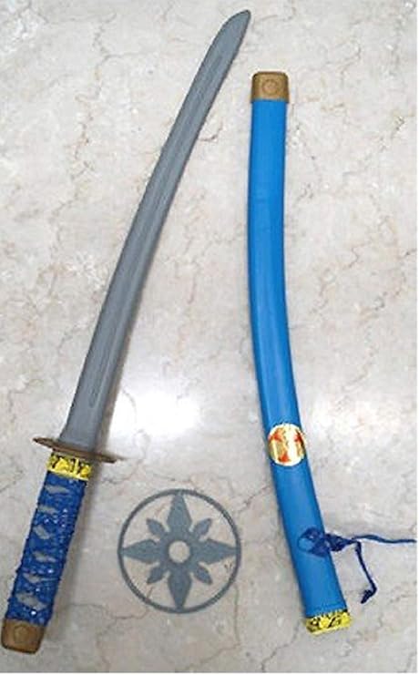 Amazon 忍者刀 手裏剣付 全長 約58cm ニンニン刀 忍者 なりきり にんじゃ おもちゃsの刀 Ninjya 青 コスプレ 仮装 通販