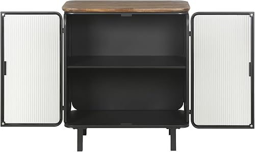 Miniatura 7 de Aparador Gabinete de almacenamiento para cocina, mesa de servidor, armario de vidrio templado, mesa de consola de entretenimiento de 32 pulgadas,