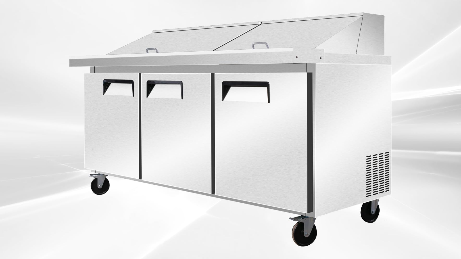 Commercial Sandwich Prep Table, Refrigerated, Mega Top, 72.4 inch Width, 3 Doors, Digital Temperature Control, 20.27 cu. ft., ASR-18486