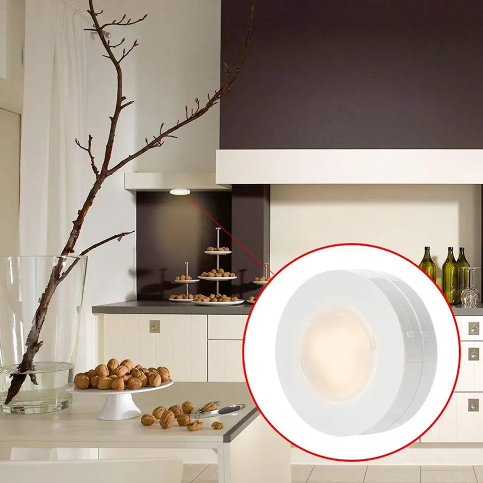 Luci a disco alimentate a batteria con telecomando in 13 colori, facile installazione per rubinetto da materiale robusto e durevole, confezione da 6 luci