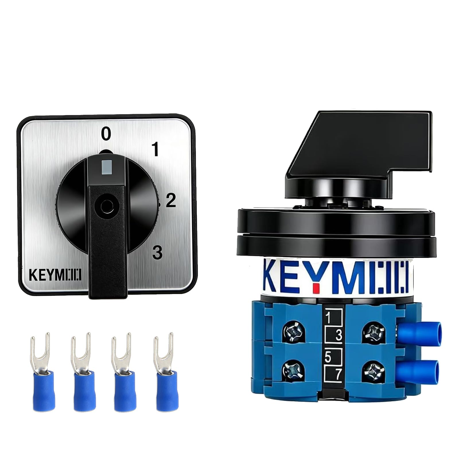 Keymoo 20A Rotary Changeover Switch 660V 4 Position 2 Poles 8