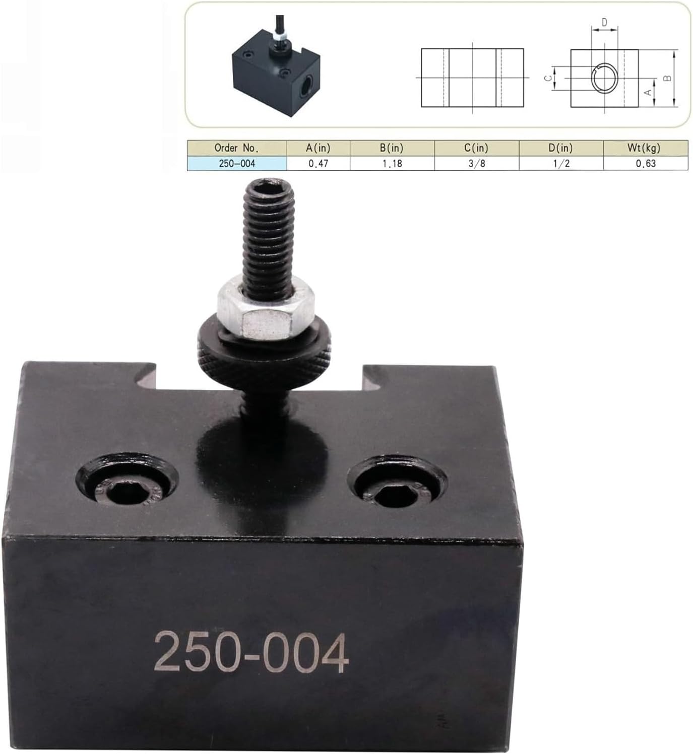 8Pcs OXA Wedge Type Quick Change Tool Post 250-000 Set Plus 2 extra 250-001 Lathe Holders For Mini Lathe 6-9" Swing Steel Material