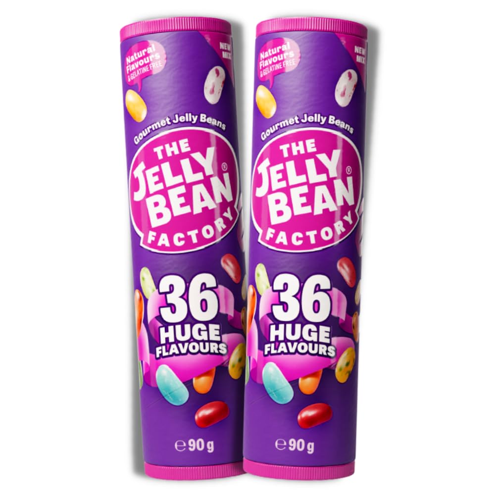 The Jelly Bean Factory Mix Flavour Candy Pack | Assorted Natural Jelly Candy | Ireland |100% Veg | Gelatine Free | Natural Colour | No Preservatives | 36 Mix 90g (Pack of 2)