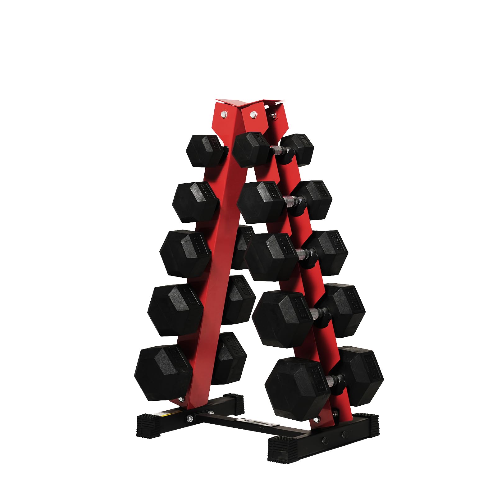 RitFit 250LB 300LB Rubber Hex Dumbbell Sets with Weights Rack Multiple Color Choices Available Great Gym Equipment for