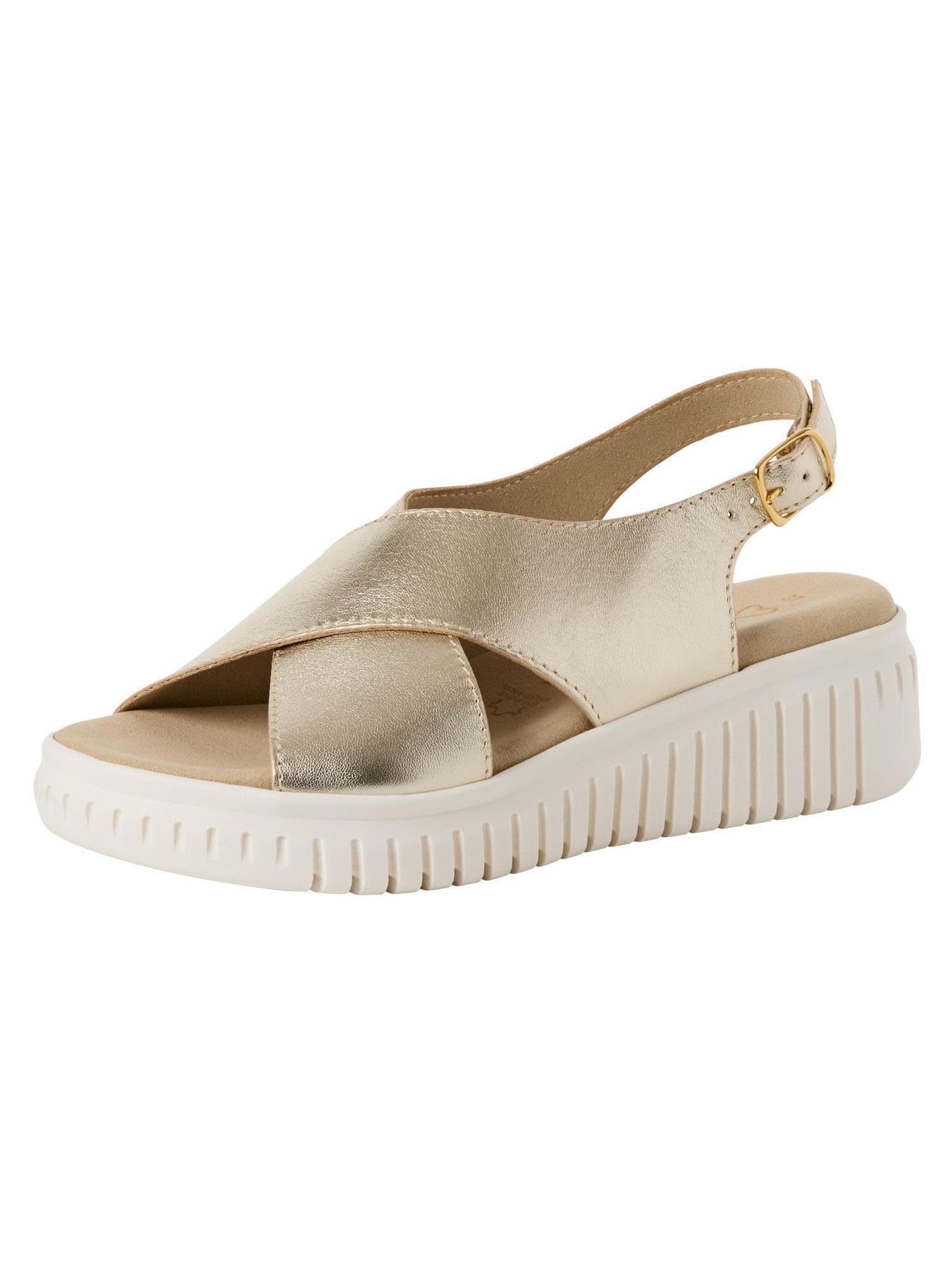 MARCO TOZZI Women's Sandale 2-28281-44, Metallic, 4 UK