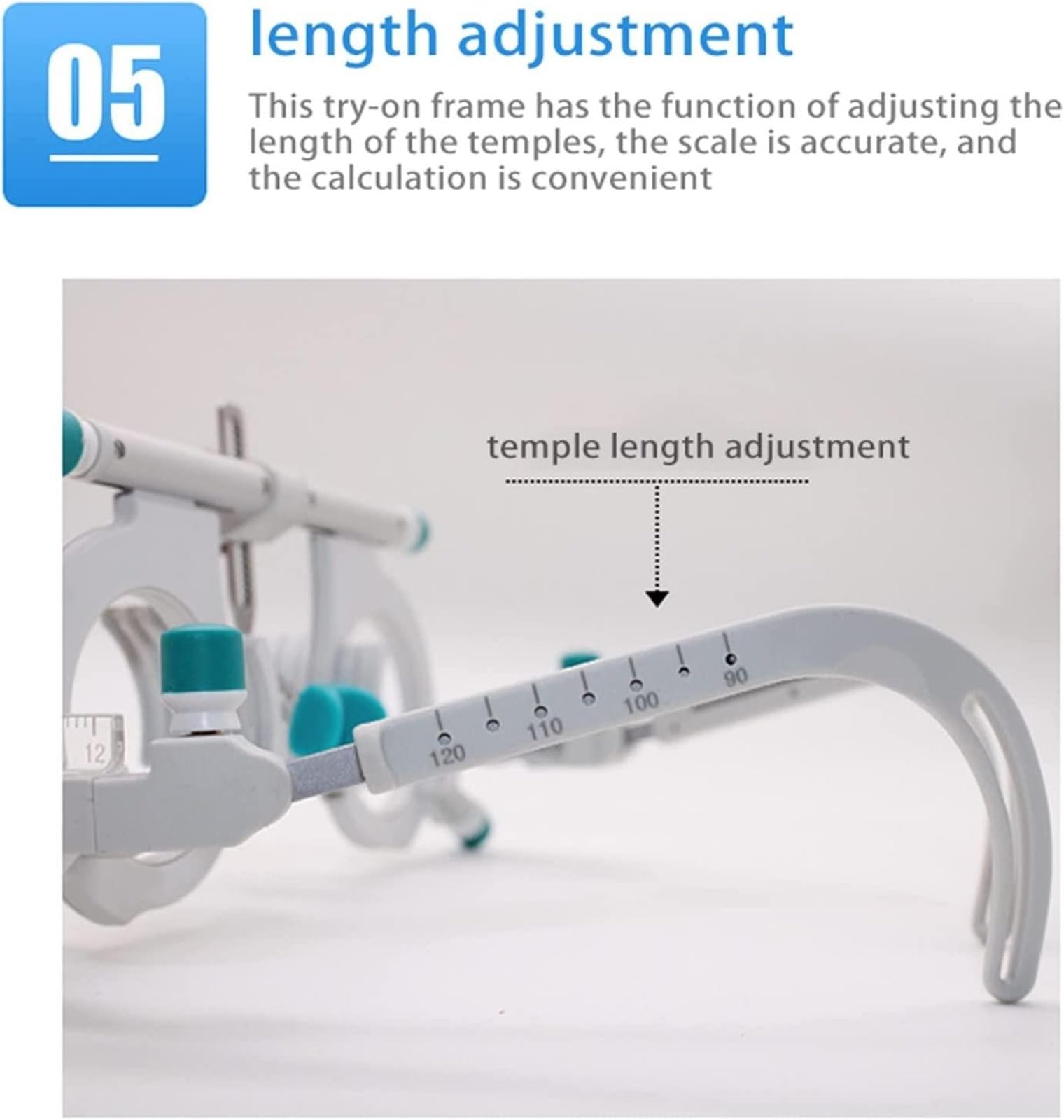 Regulowana optyczna oprawka próbna PD 48-80mm, optyczna oprawka próbna Uniwersalna optyczna ramka próbna, 50g ultralekka soczewka testowa optometryczna Tytanowy okular optyczny