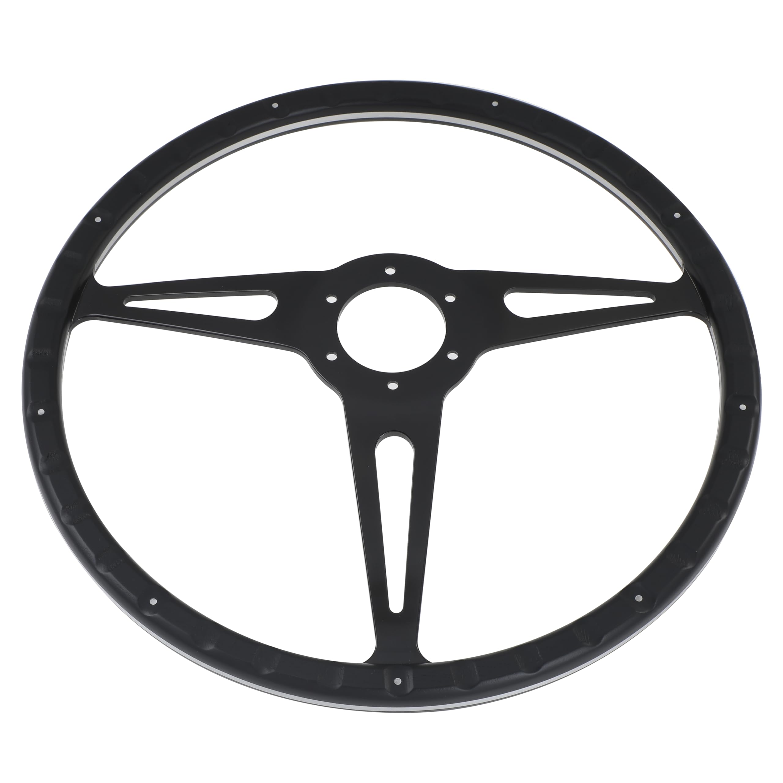 Flashpower 15'' Laminated Black Forest Wood 6 bolt Steering Wheel with Horn Button