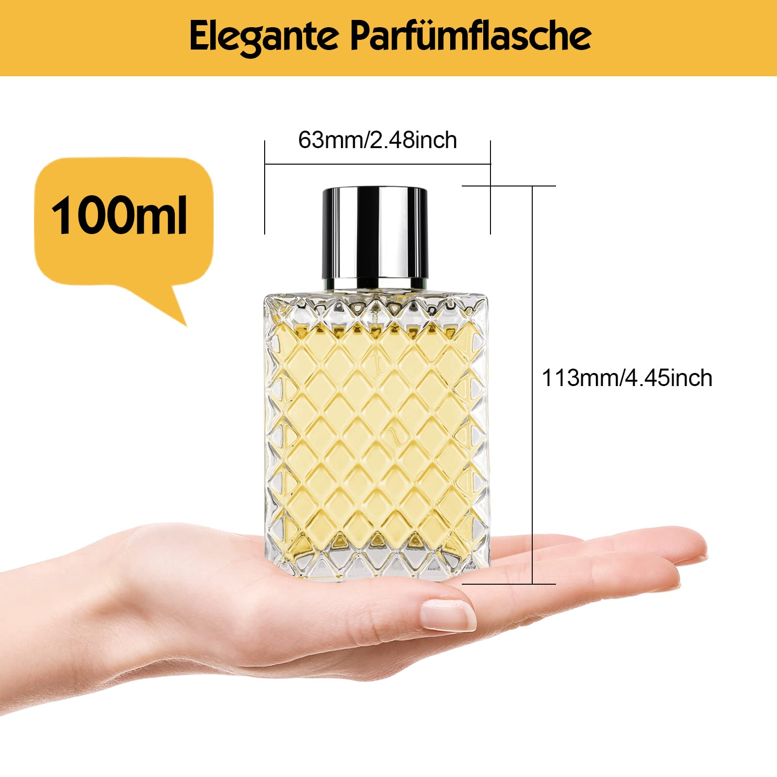 Rozpylacz do perfum 100 ml, przenośna butelka z rozpylaczem do perfum, dla kobiet i mężczyzn, do wielokrotnego napełniania pipetą i lejkiem, do perfum, podróży, kosmetyków