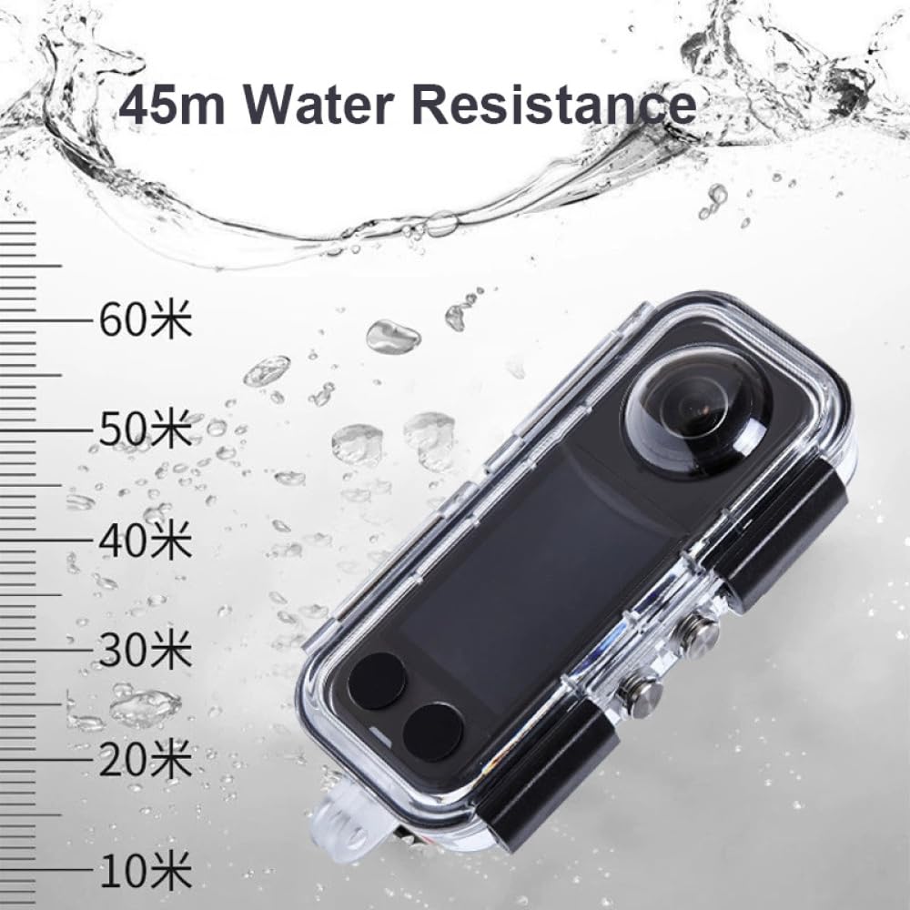 Custodia subacquea da 45 m per Insta 360 X5, custodia impermeabile per Insta 360 X5, accessorio invisibile per immersioni subacquee (PC)