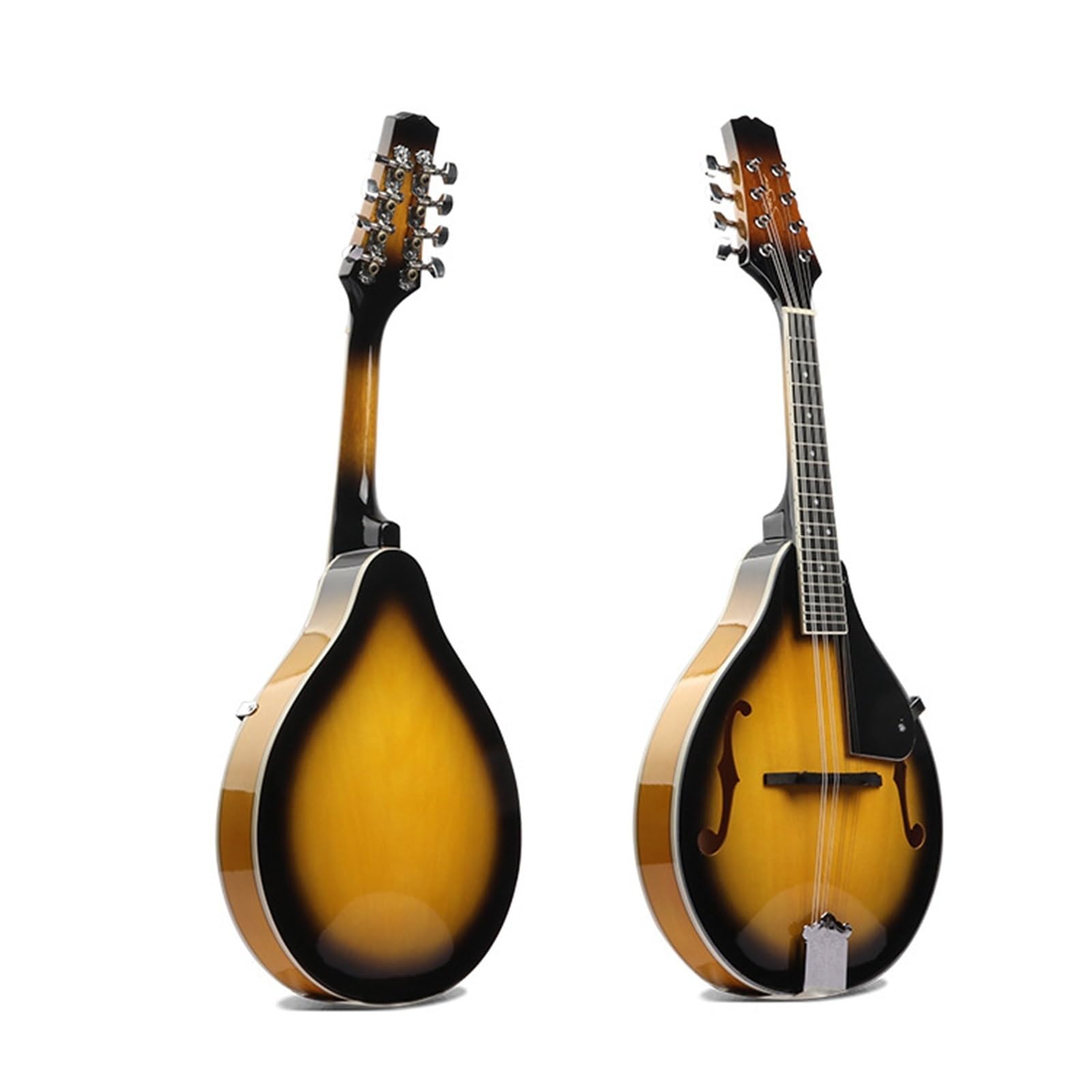 Instrumento Mandolina Mandolina Acústica De Cuatro Cuerdas Tilo Brillante Mandolina De Instrumento De Cuerda Con Agujero F De Cuerda De Acero Profesional(B)