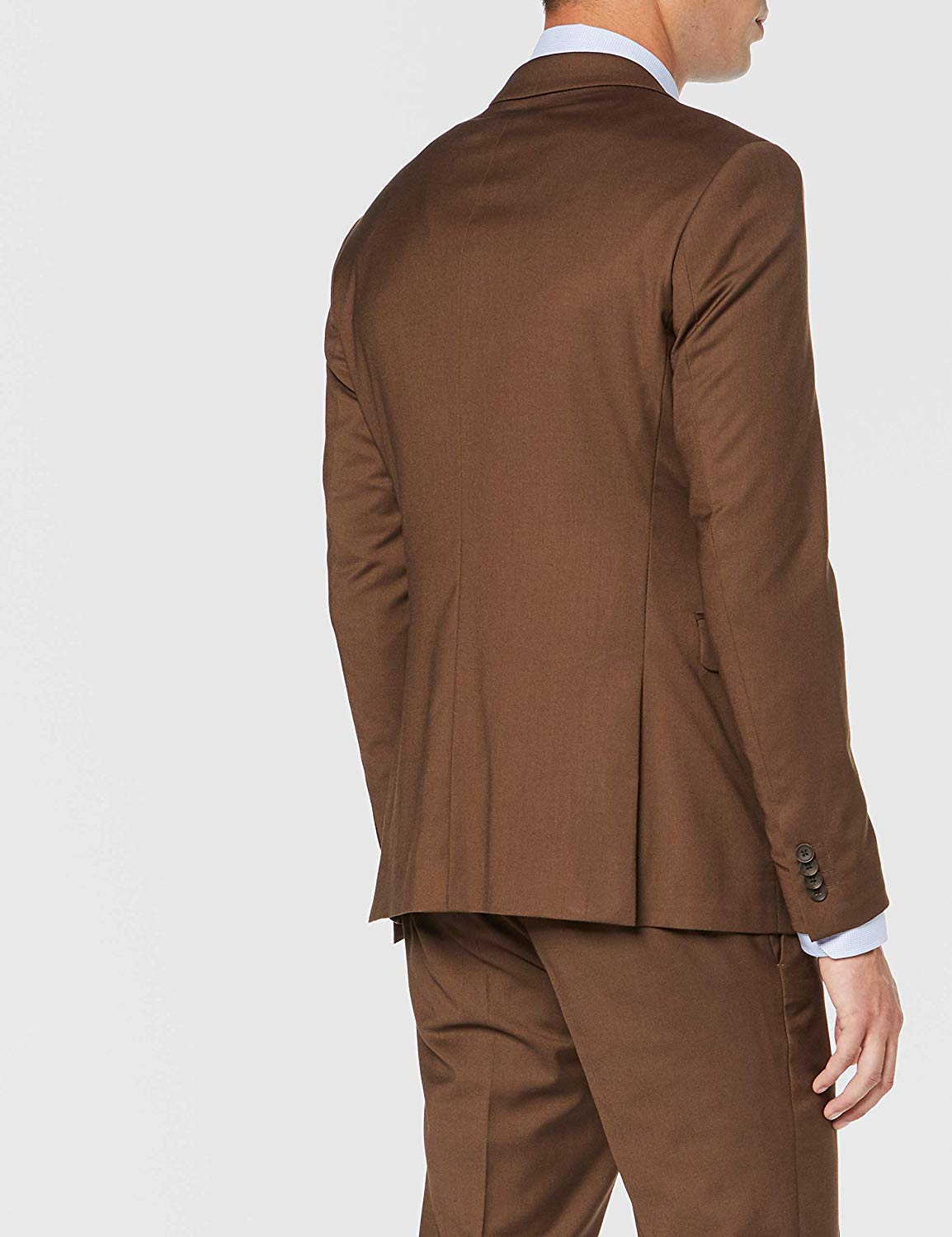 HOTK Uomo Abito da Cerimonia Nuziale con Risvolto Classico Attillato Slim Fit a Due Pezzi Marrone