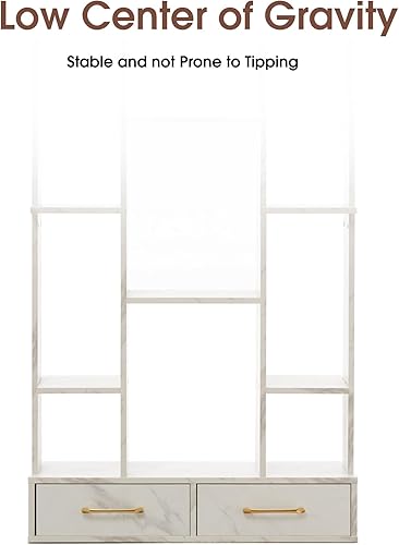 Miniatura 6 de ivinta Estantería en forma de montaña, estantes abiertos grandes de 67 pulgadas con 2 cajones de almacenamiento, estante de exhibición para oficina