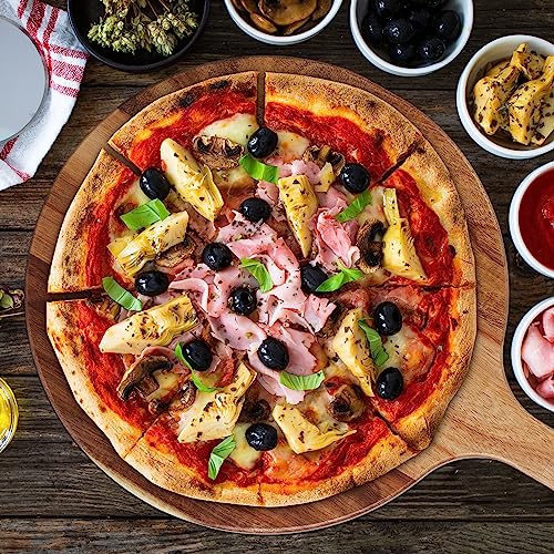 Tabla para pizza grande que evita rayones al servir jamón y quesos 3