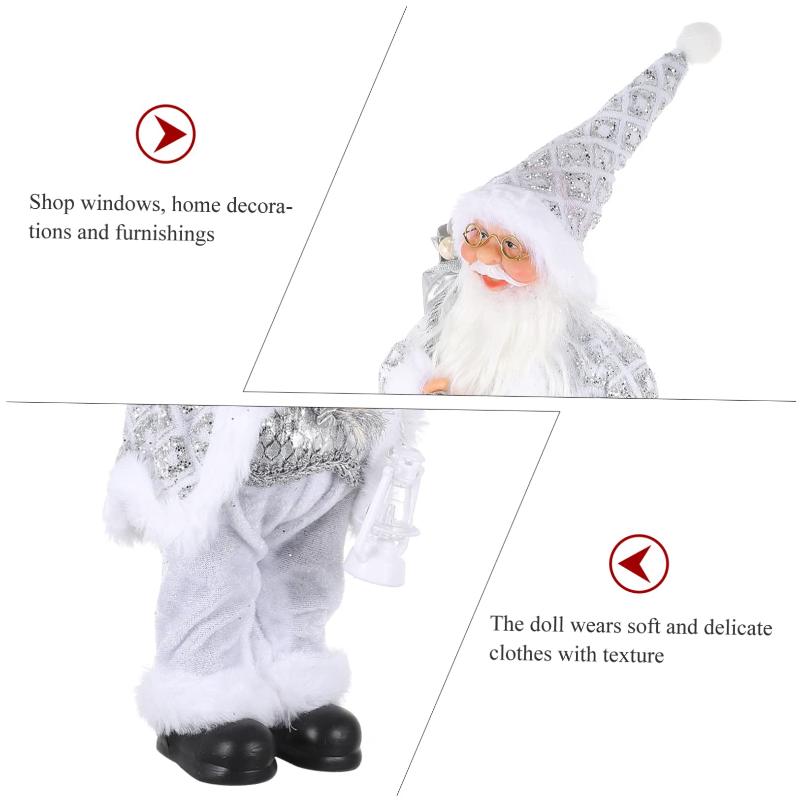 Cabilock 1pezzi Decorazione Natale di Babbo Natale Bambola di Babbo per Cartoni Animati Ornamento da Tavolo per Feste