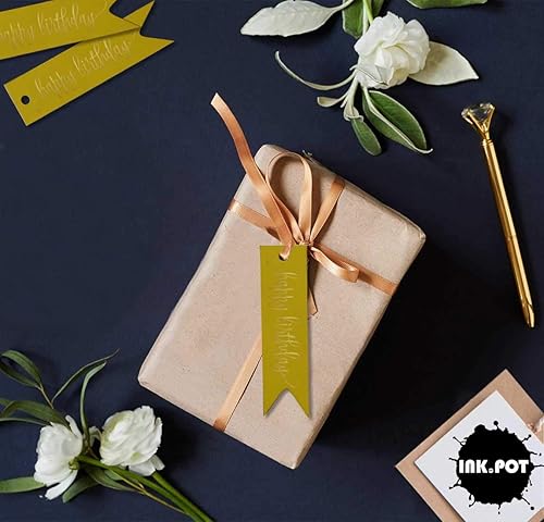 Miniatura 25 de Etiquetas de papel para colgar con texto en inglés «Happy Birthday», 100 unidades Azul,Aqua Blue,Negro -,azul, cerceta (Dark Teal Blue),Rosa