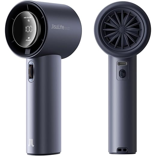 JISULIFE Handheld Fan Pro1 with Digital Display Lanyard 100