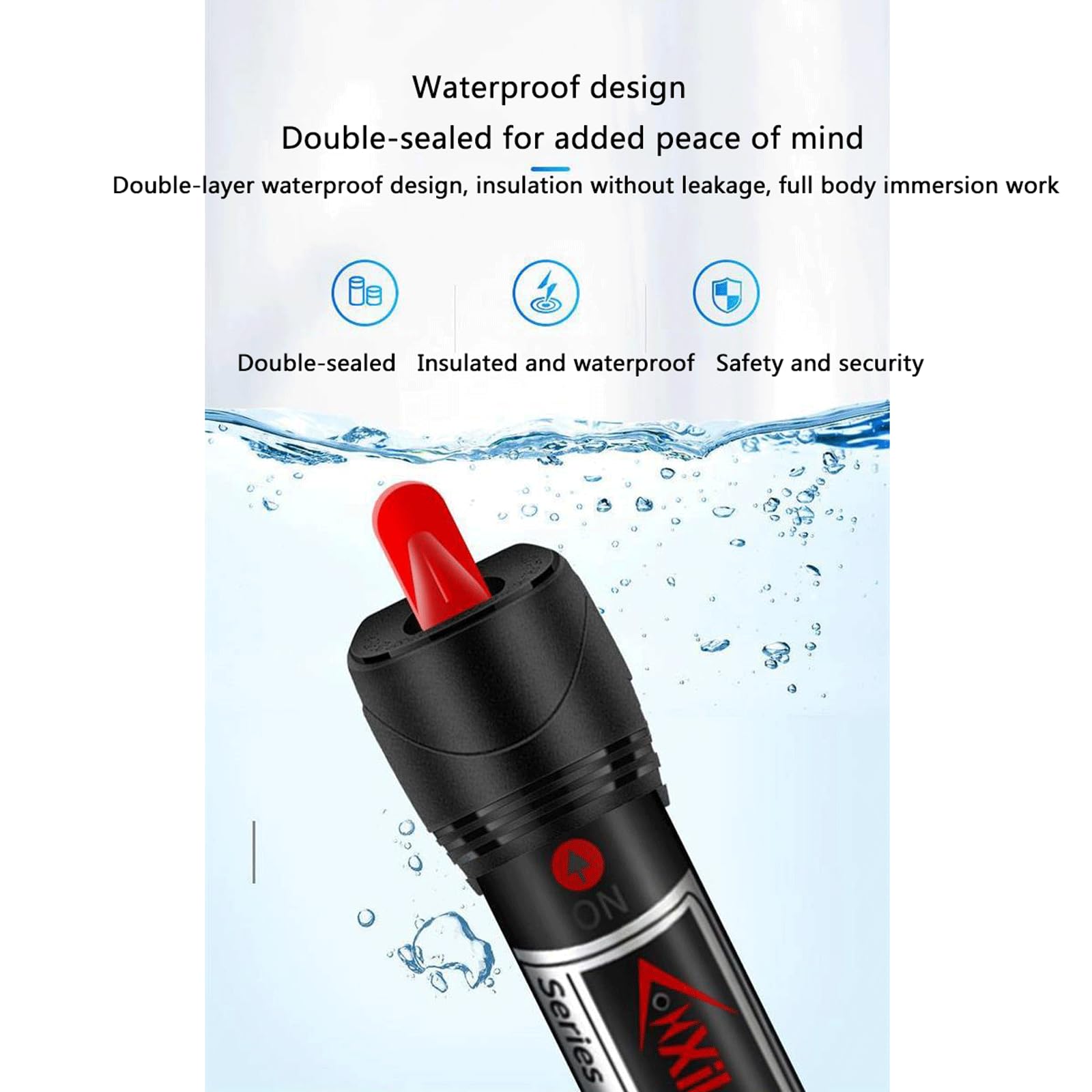 Acquario Riscaldatore in Acciaio Inox Termostato Automatico con Manicotto di Protezione,50W