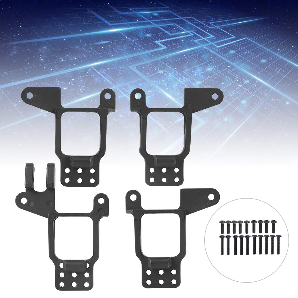 Support de choc RC en alliage d'aluminium, amortisseurs avant et arrière réglables, supports de tours d'amortisseurs pour voiture Traxxas TRX4 RC 1/10, 4 pièces, noir ou argent (Noire)