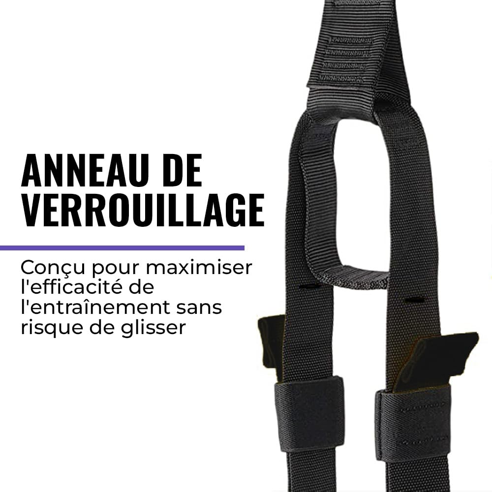 Trx Musculation, Sangles Multifonctions Réglables pour Entraînement en Suspension à Domicile, Trx pour Calisthenics, Fitness, Crossfit, adapté pour Flexion et Suspension d'Entraînement