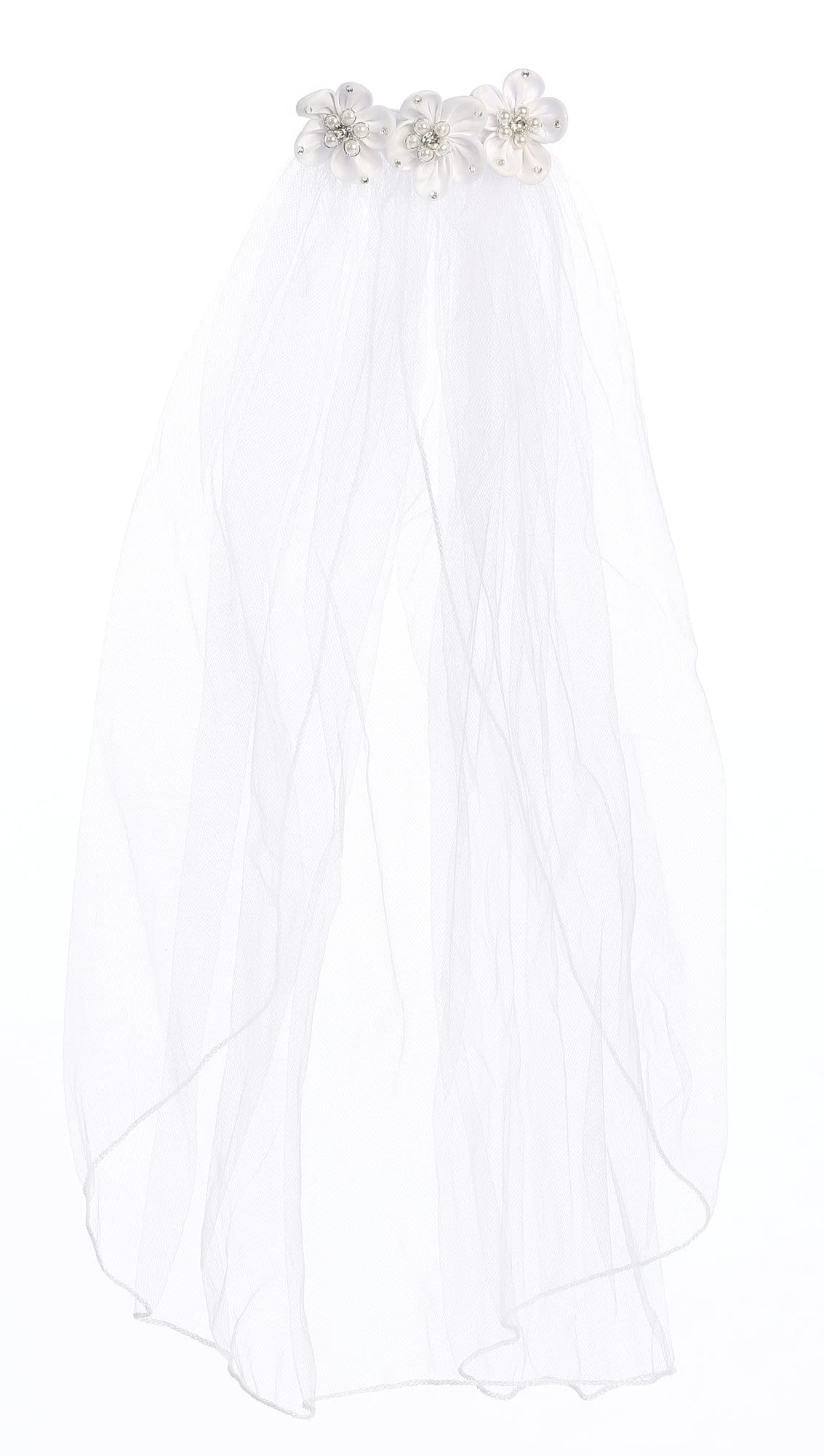 Made in USA First Communion Comb - Catholic White Holy 1st Communion Veil for Girls or Kids Mantilla Velos Primera Comunion