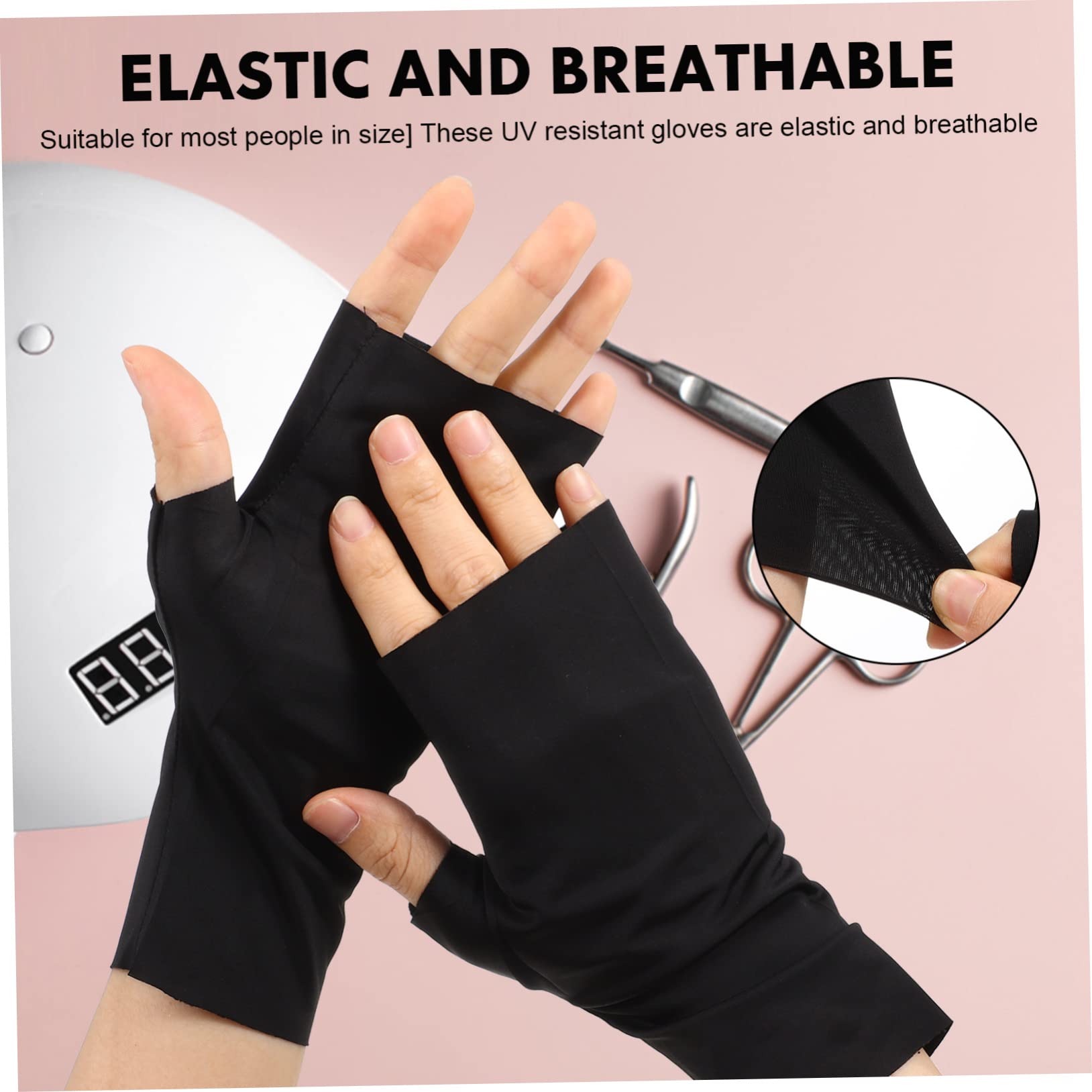 FRCOLOR 3 Set Di Guanti Per Unghie Guanti Per Unghie in Gel Per Manicure Per Donne E Ragazze Design Senza Dita Materiale in Nylon Elastico Confortevole 4 Paia * 3