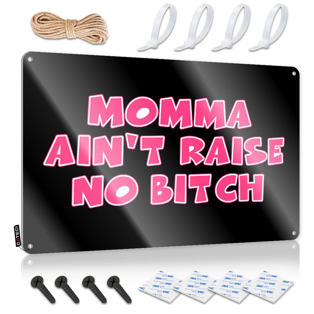 Momma Ain't Raise No Bitch Gift For Husband Cottage - Painting Plaque Wall Art Decoration(20X30CM)
