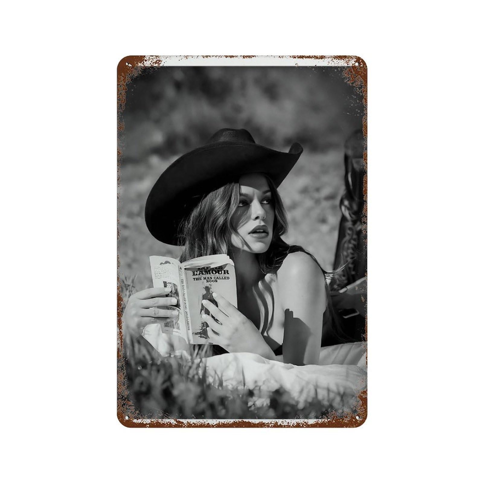 xiaoxiaoshen Desert Cowgirl Print Wall Decor Art Metal Tin Poster Modern Home Decor Art Home Bar Shop Decorations Vintage Sign 30x20cm