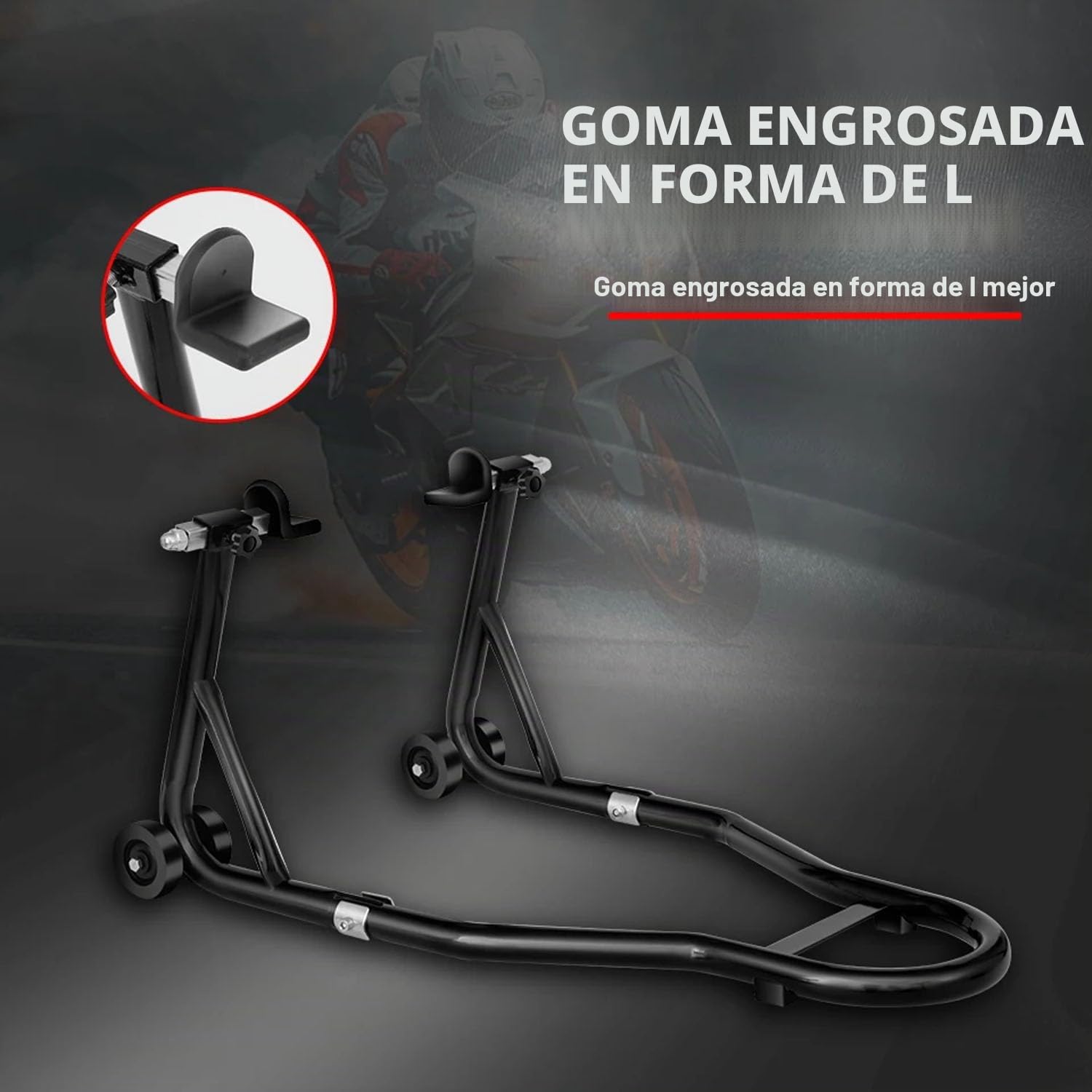 Caballete Moto,Soporte Trasero Duradero Para Motocicleta,Soporte De Motocicleta Universal De Acero,Soporta 500 Kilogramos,Alta Estabilidad,Adecuado Para Trabajos De Mantenimiento e Instalación