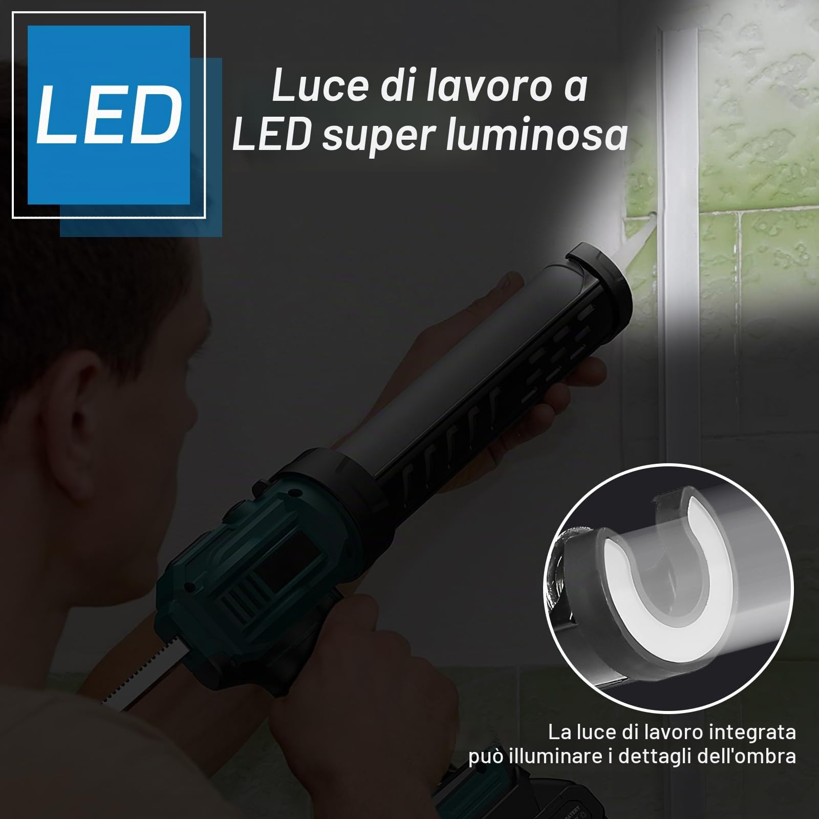 Pistola Sigillante Elettrica, 2.500N Pistola Silicone