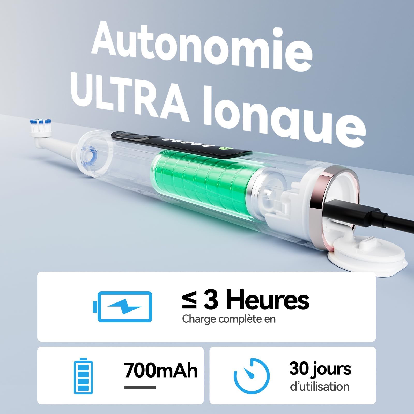 Seago Brosse à dents électrique rotative rechargeable, brosse à dent électrique avec étui voyage, 8 têtes pour familial, 5 modes, minuterie 2 min, étanche IPX7, SG2607, Rose