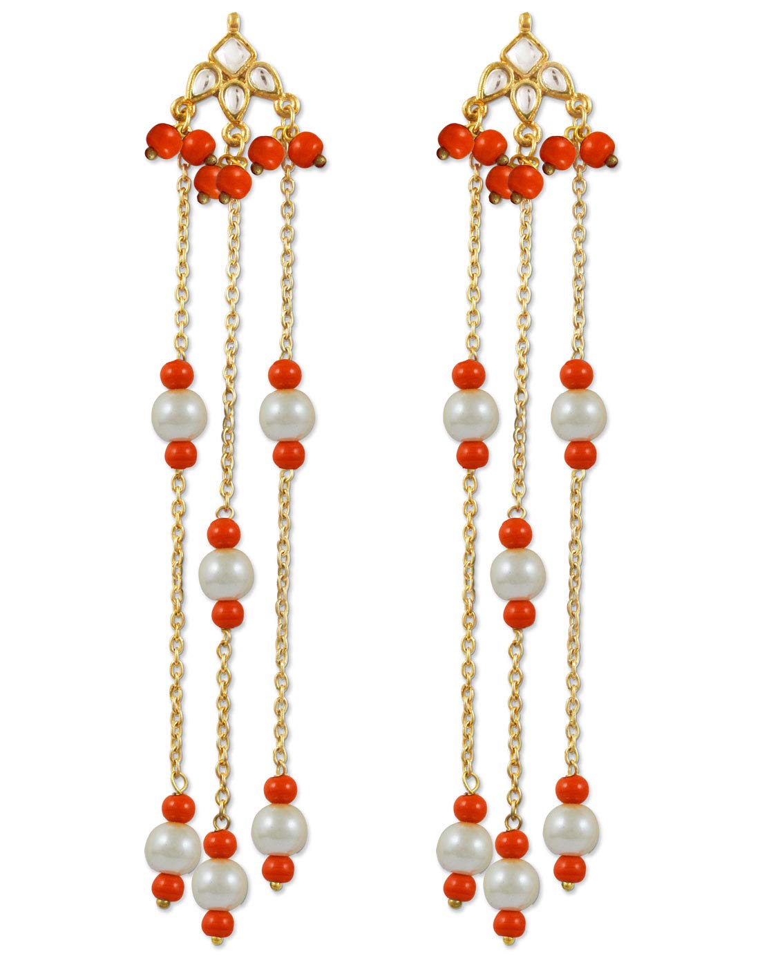 Karatcart Kundan Earrings with Orange Blue Beads for Woman For Womens (B09GPHRG61) Amazon Price History, Amazon Price Tracker