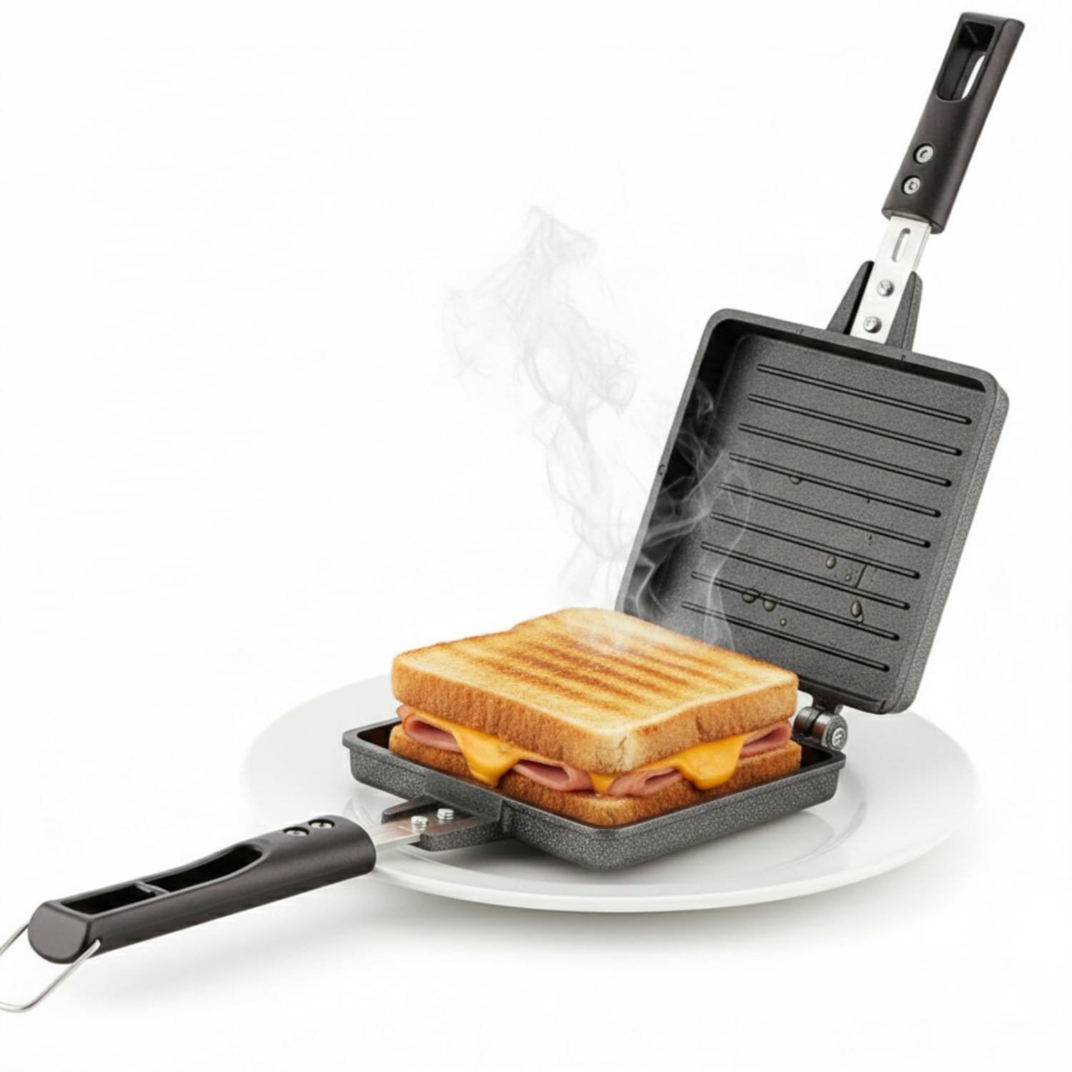 Jumbo Sandwich Toaster - Crispy Sandwiches on Gas Stove -1
