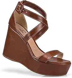 Sandália Feminina Lóris Salto Anabela Plataforma Fivela Elegante Confortável 20801