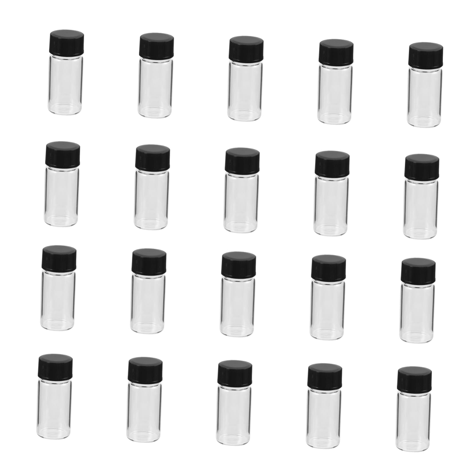 TOPBATHY 100piezas Botella De Muestra Transparente De Frascos De Vidrio Con Tapa Para Experimentos De Muestra Para Laboratorio