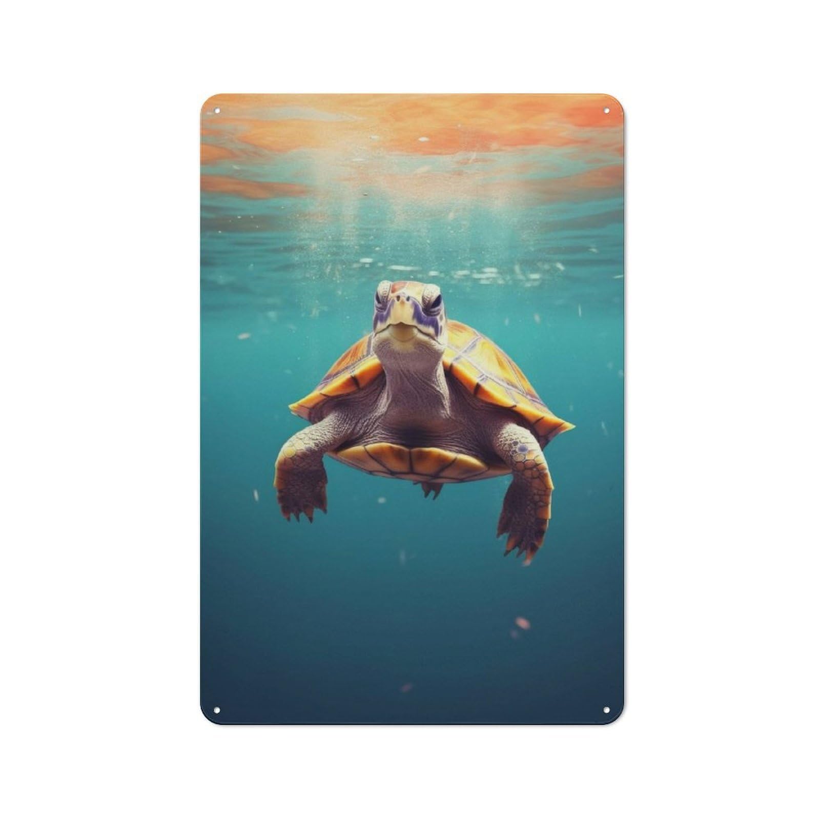 Junmoney Turtle Animal Tin Wall Plaque 30X20cm With For Guest Room Or Hallway, For Hallway Wall Decor Fans