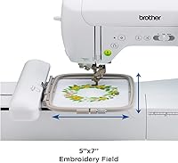 Vista 3 de Brother SE1900 Máquina de coser y bordar, 138 diseños, 240 puntadas integradas, computarizada, área de bastidor de 5" x 7", pantalla táctil LCD