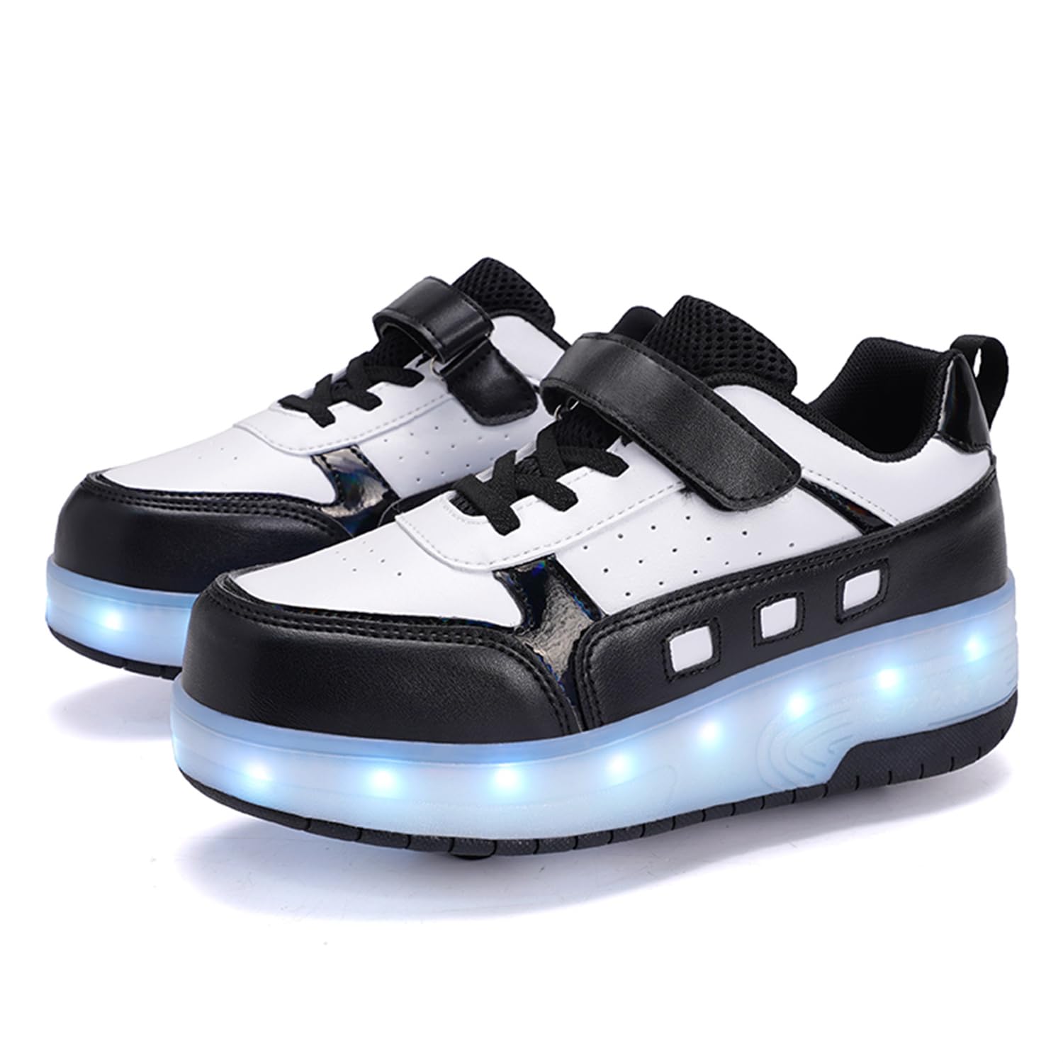 Roller Skate Shoes for Boys and Girls Kids LED Light Up Fashion Sneakers with Rechargeable and Detachable Wheels The Gift for Party Birthday Christmas Day