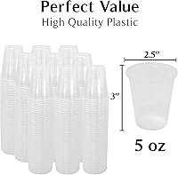 Vista 3 de Upper Midland Products Vasos de 5 onzas desechables de plástico a granel 2500, estas pequeñas tazas translúcidas desechables son extra resistentes
