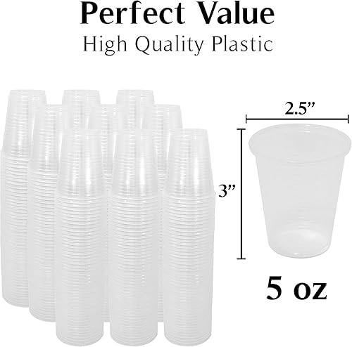Miniatura 3 de Upper Midland Products Vasos de 5 onzas desechables de plástico a granel 2500, estas pequeñas tazas translúcidas desechables son extra resistentes,