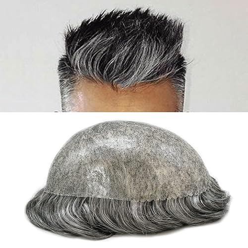 FACE MIRACLE Toupee para hombres Full Poly European Hairpiece Mens Toupee piel duradera PU inyección sistema de reemplazo de cabello prótesis de
