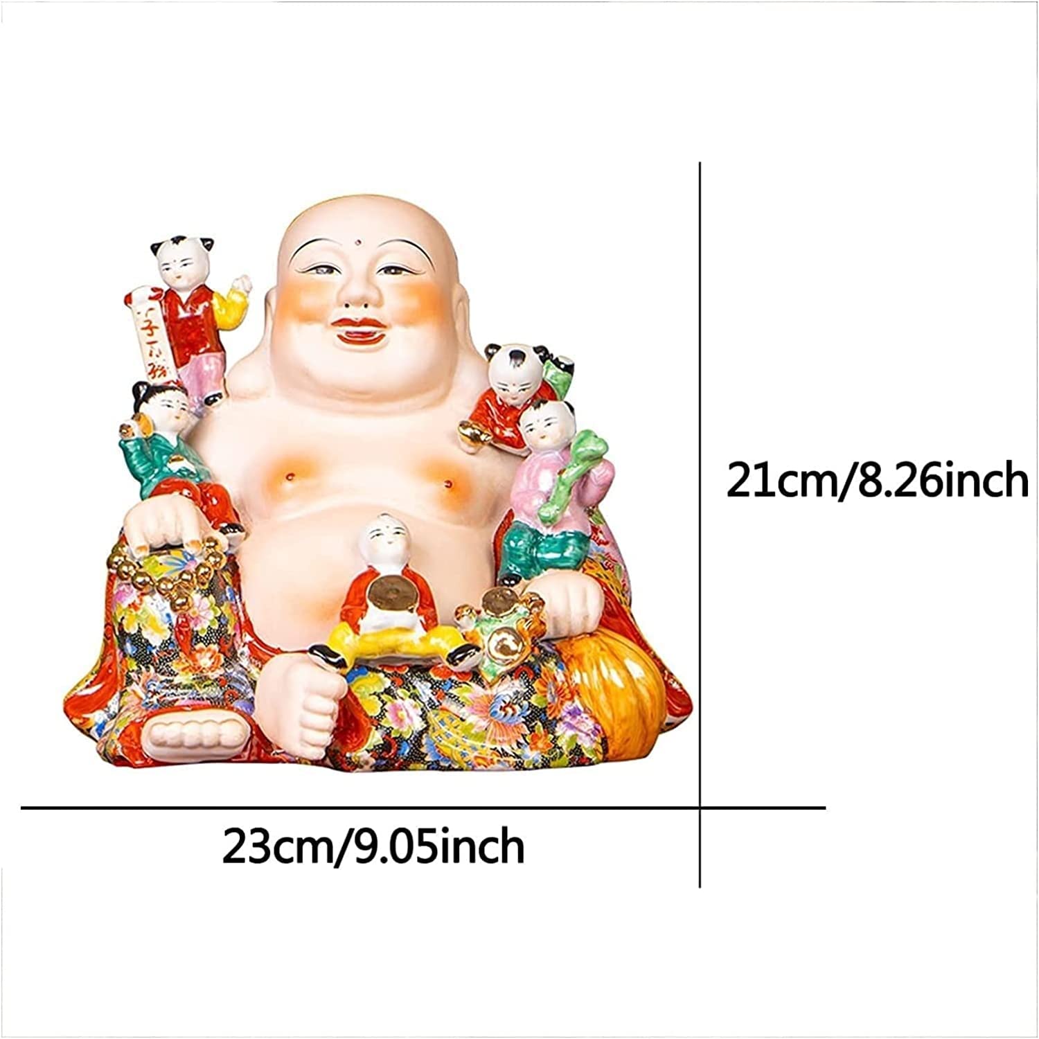 CHBDJY Statue De Bouddha Rieur, Mignon Petit Bouddha Souriant Moine Animal De Compagnie, Sable Violet, Figurine De Bouddha Feng Shui Maitreya Pour La Chance, Décoration De Table à Thé D'intérieur