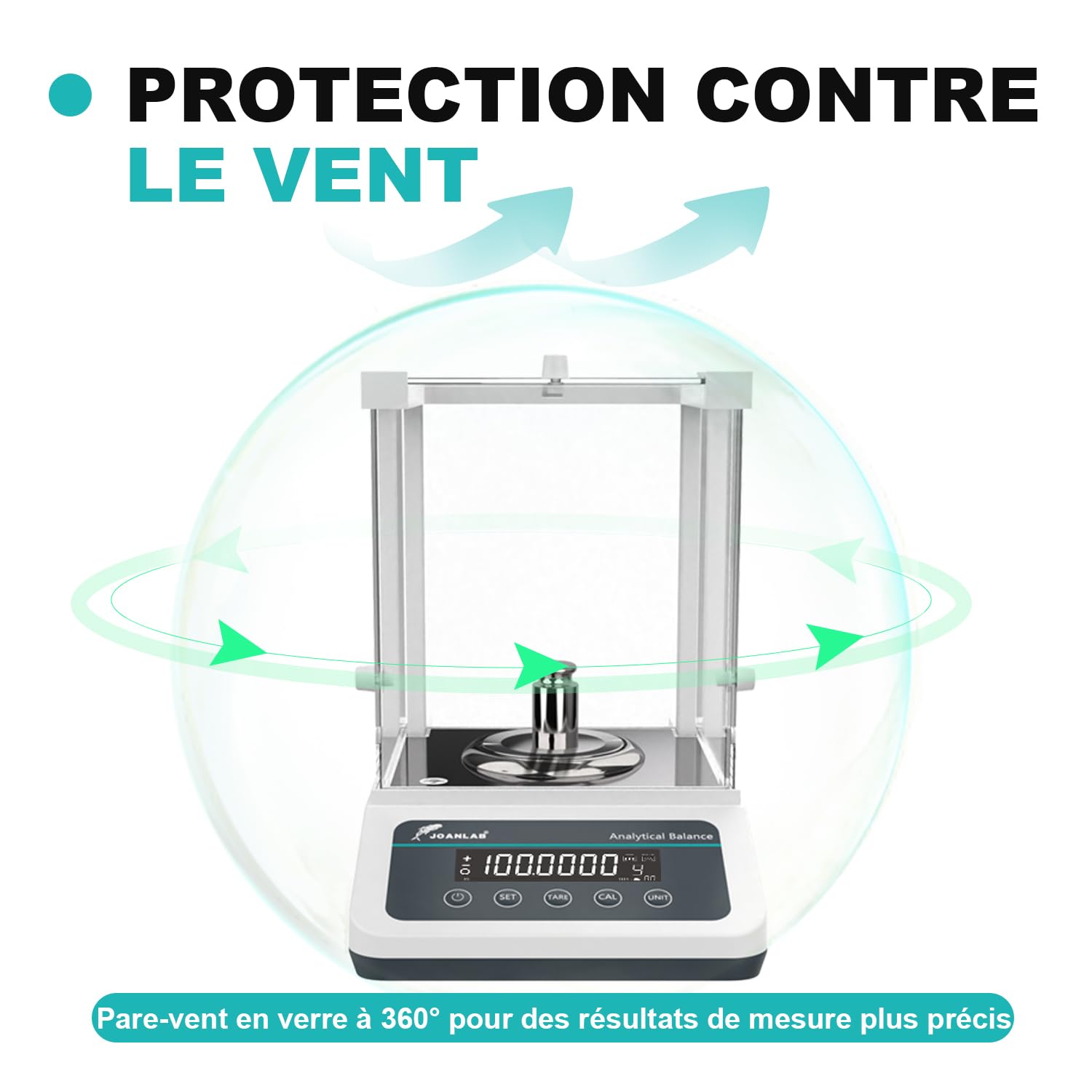 JOANLAB Balance Analytique 120g x 0.1mg, Balance de Laboratoire Professionnelle avec Calibration Externe, 0.0001g de Précision pour Laboratoire, Bijouterie